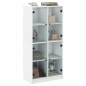 vidaXL Aparador alto con puertas madera ingeniería blanco 68x37x142 cm