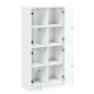 vidaXL Aparador alto con puertas madera ingeniería blanco 68x37x142 cm