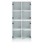 vidaXL Aparador alto con puertas madera ingeniería blanco 68x37x142 cm
