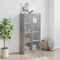 vidaXL Aparador alto con puertas madera gris hormigón 68x37x142 cm vidaXL Aparador alto con puertas madera gris hormigón 68x37x142 cm