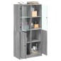 vidaXL Aparador alto con puertas madera gris Sonoma 68x37x142 cm vidaXL Aparador alto con puertas madera gris Sonoma 68x37x142 cm