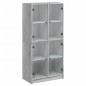 vidaXL Aparador alto con puertas madera gris Sonoma 68x37x142 cm vidaXL Aparador alto con puertas madera gris Sonoma 68x37x142 cm