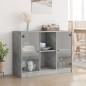 vidaXL Aparador madera de ingeniería gris hormigón 102x37x75,5 cm