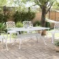 vidaXL Mesa de jardín aluminio fundido blanco 150x90x72 cm vidaXL Mesa de jardín aluminio fundido blanco 150x90x72 cm