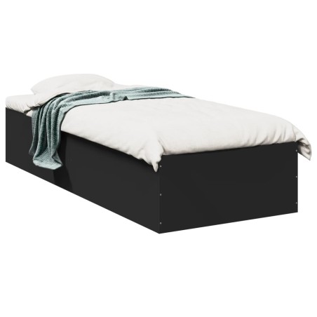 vidaXL Estructura de cama madera de ingeniería negra 75x190 cm