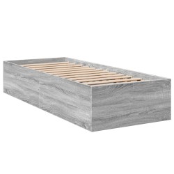 vidaXL Estructura de cama madera de ingeniería gris Sonoma 75x190 cm