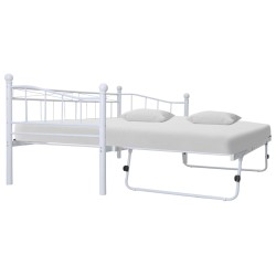 vidaXL Estructura de cama de acero blanco 180x200/90x200 cm