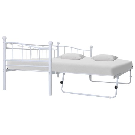 vidaXL Estructura de cama de acero blanco 180x200/90x200 cm