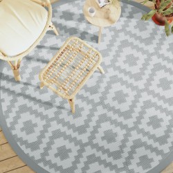 vidaXL Alfombra de exterior PP gris Ø200 cm