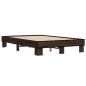 vidaXL Estructura cama madera ingeniería metal marrón roble 120x200 cm vidaXL Estructura cama madera ingeniería metal marrón roble 120x200 cm