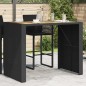 vidaXL Mesa de jardín superficie de madera ratán PE negro 145x80x110cm vidaXL Mesa de jardín superficie de madera ratán PE negro 145x80x110cm