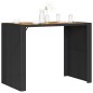 vidaXL Mesa de jardín superficie de madera ratán PE negro 145x80x110cm vidaXL Mesa de jardín superficie de madera ratán PE negro 145x80x110cm