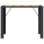 vidaXL Mesa de jardín superficie de madera ratán PE negro 145x80x110cm vidaXL Mesa de jardín superficie de madera ratán PE negro 145x80x110cm