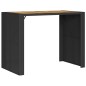 vidaXL Mesa de jardín superficie de madera ratán PE negro 145x80x110cm vidaXL Mesa de jardín superficie de madera ratán PE negro 145x80x110cm