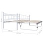 vidaXL Estructura de cama de acero blanco 180x200/90x200 cm