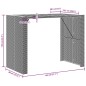 vidaXL Mesa de jardín superficie de madera ratán PE negro 145x80x110cm vidaXL Mesa de jardín superficie de madera ratán PE negro 145x80x110cm