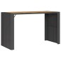 vidaXL Mesa de jardín superficie de madera ratán PE negro 185x80x110cm vidaXL Mesa de jardín superficie de madera ratán PE negro 185x80x110cm