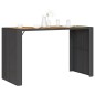 vidaXL Mesa de jardín superficie de madera ratán PE negro 185x80x110cm vidaXL Mesa de jardín superficie de madera ratán PE negro 185x80x110cm