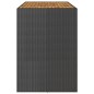vidaXL Mesa de jardín superficie de madera ratán PE negro 185x80x110cm vidaXL Mesa de jardín superficie de madera ratán PE negro 185x80x110cm