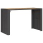 vidaXL Mesa de jardín superficie de madera ratán PE negro 185x80x110cm vidaXL Mesa de jardín superficie de madera ratán PE negro 185x80x110cm
