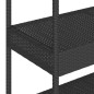 vidaXL Carrito de bar 3 niveles ratán PE y madera maciza acacia negro vidaXL Carrito de bar 3 niveles ratán PE y madera maciza acacia negro