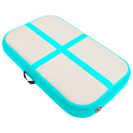 vidaXL Esterilla inflable de gimnasia con bomba PVC verde 60x100x15 cm