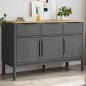 vidaXL Aparador FLORO madera maciza de pino gris 114x43x74 cm vidaXL Aparador FLORO madera maciza de pino gris 114x43x74 cm