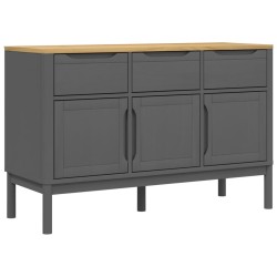 vidaXL Aparador FLORO madera maciza de pino gris 114x43x74 cm