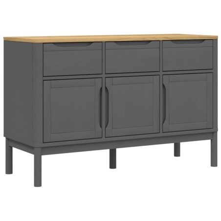 vidaXL Aparador FLORO madera maciza de pino gris 114x43x74 cm