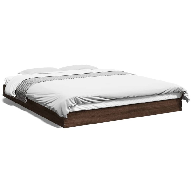 vidaXL Estructura de cama madera de ingeniería marrón roble 150x200 cm vidaXL Estructura de cama madera de ingeniería marrón roble 150x200 cm