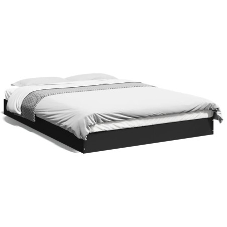 vidaXL Estructura de cama madera de ingeniería negra 120x200 cm
