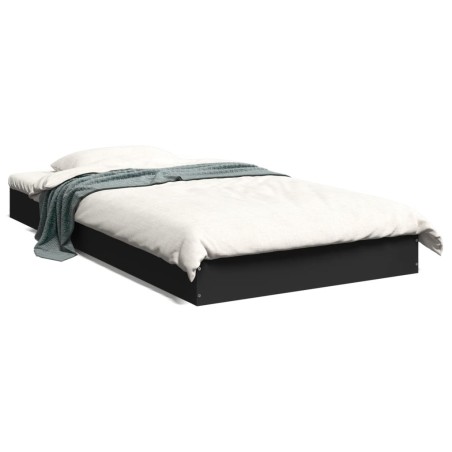 vidaXL Estructura de cama madera de ingeniería negra 100x200 cm