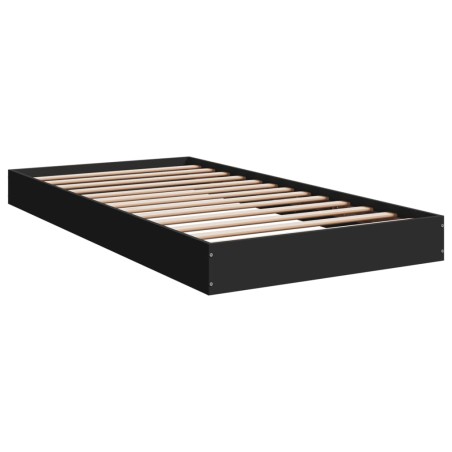 vidaXL Estructura de cama madera de ingeniería negra 100x200 cm