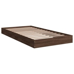 vidaXL Estructura de cama madera de ingeniería marrón roble 90x190 cm