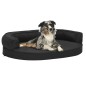 vidaXL Colchón de cama de perro ergonómico aspecto lino negro 75x53cm vidaXL Colchón de cama de perro ergonómico aspecto lino negro 75x53cm