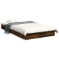 vidaXL Estructura de cama madera de ingeniería roble ahumado 90x190 cm