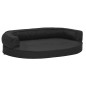 vidaXL Colchón de cama de perro ergonómico aspecto lino negro 75x53cm vidaXL Colchón de cama de perro ergonómico aspecto lino negro 75x53cm