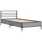 vidaXL Estructura cama madera ingeniería metal gris Sonoma 75x190 cm vidaXL Estructura cama madera ingeniería metal gris Sonoma 75x190 cm