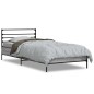 vidaXL Estructura cama madera ingeniería metal gris Sonoma 75x190 cm vidaXL Estructura cama madera ingeniería metal gris Sonoma 75x190 cm