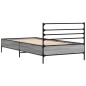 vidaXL Estructura cama madera ingeniería metal gris Sonoma 75x190 cm vidaXL Estructura cama madera ingeniería metal gris Sonoma 75x190 cm
