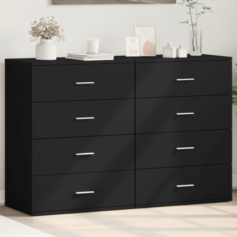vidaXL Aparadores 2 uds madera de ingeniería negro 60x39x80 cm vidaXL Aparadores 2 uds madera de ingeniería negro 60x39x80 cm