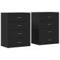 vidaXL Aparadores 2 uds madera de ingeniería negro 60x39x80 cm vidaXL Aparadores 2 uds madera de ingeniería negro 60x39x80 cm