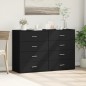 vidaXL Aparadores 2 uds madera de ingeniería negro 60x39x80 cm vidaXL Aparadores 2 uds madera de ingeniería negro 60x39x80 cm
