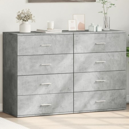 vidaXL Aparadores 2 uds madera de ingeniería gris hormigón 60x39x80 cm