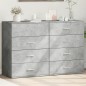 vidaXL Aparadores 2 uds madera de ingeniería gris hormigón 60x39x80 cm