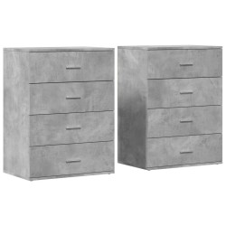 vidaXL Aparadores 2 uds madera de ingeniería gris hormigón 60x39x80 cm