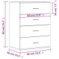 vidaXL Aparadores 2 uds madera de ingeniería gris hormigón 60x39x80 cm