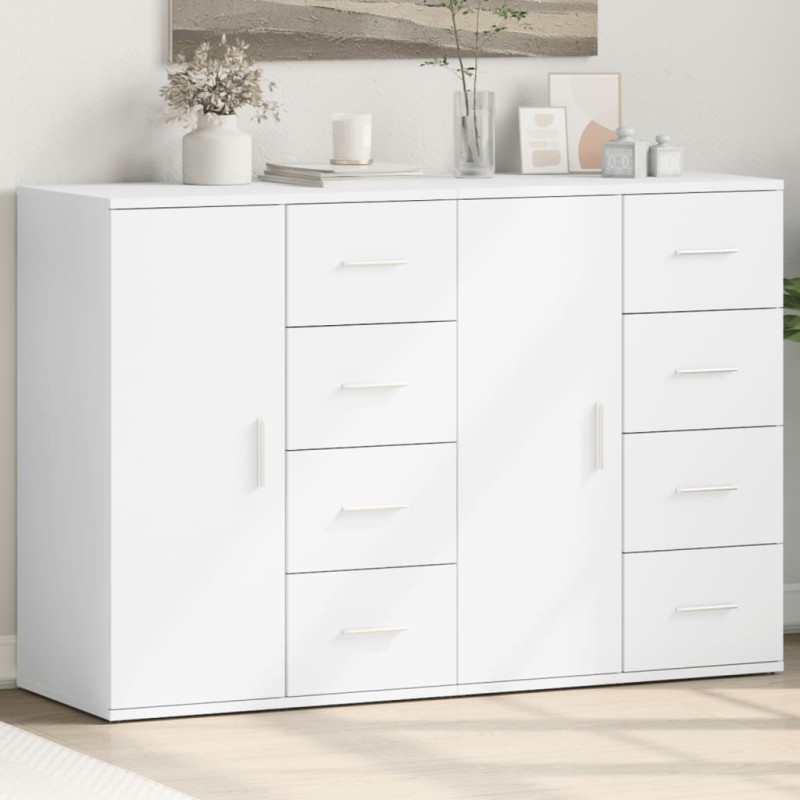 vidaXL Aparadores 2 uds madera de ingeniería blanco 59x39x80 cm