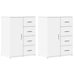 vidaXL Aparadores 2 uds madera de ingeniería blanco 59x39x80 cm