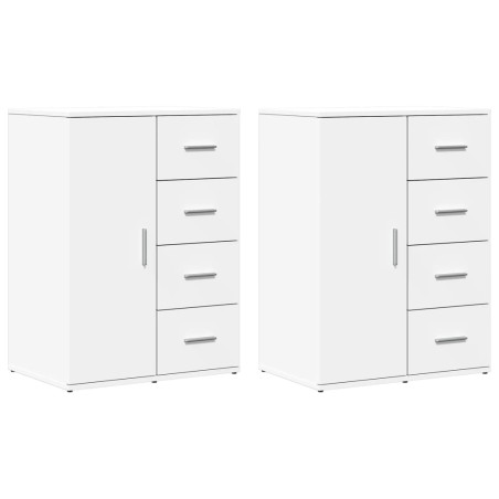 vidaXL Aparadores 2 uds madera de ingeniería blanco 59x39x80 cm